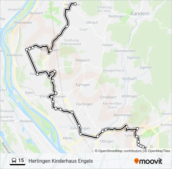 15 Bus Line Map