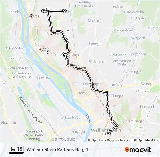 15 Bus Line Map