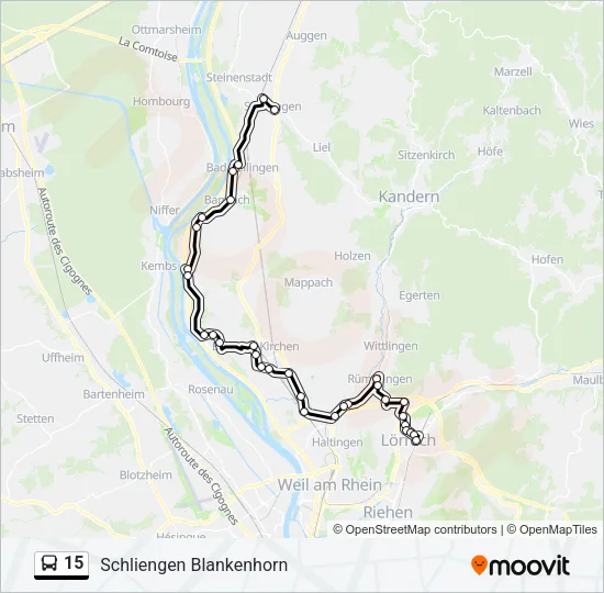 15 Bus Line Map