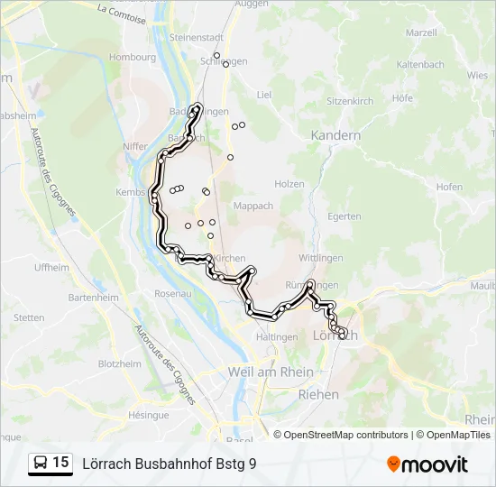 15 Bus Line Map
