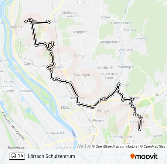 15 Bus Line Map