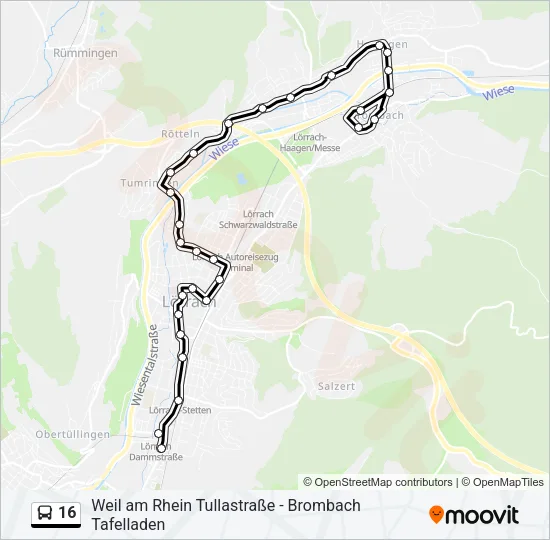 16 Bus Line Map