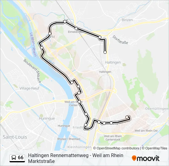 Автобус 66: карта маршрута