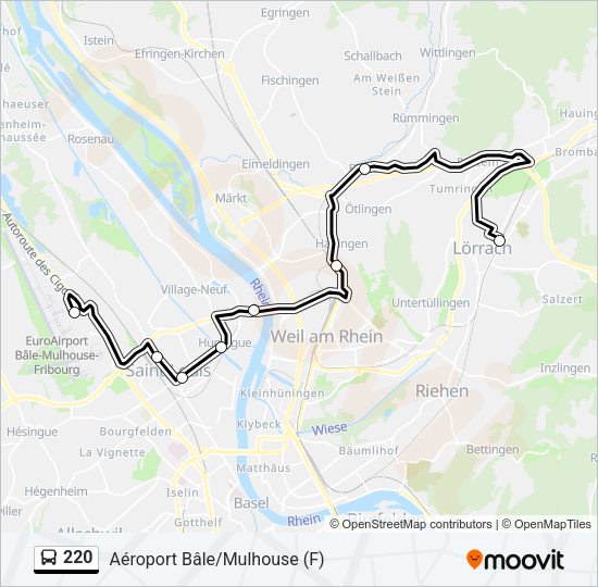 220 Bus Line Map