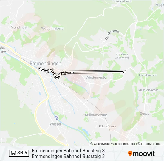 SB 5 Bus Line Map
