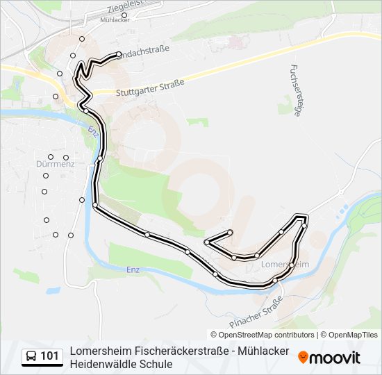 101 Bus Line Map