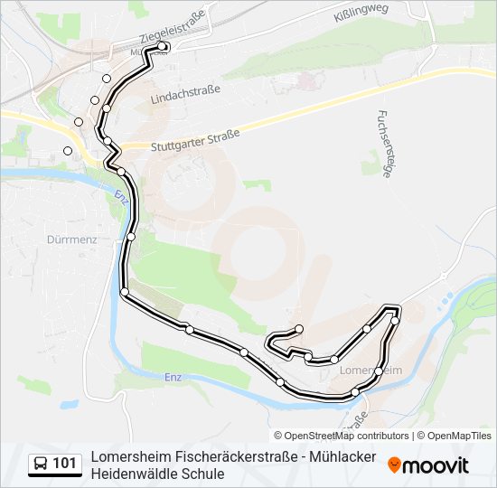 101 Bus Line Map
