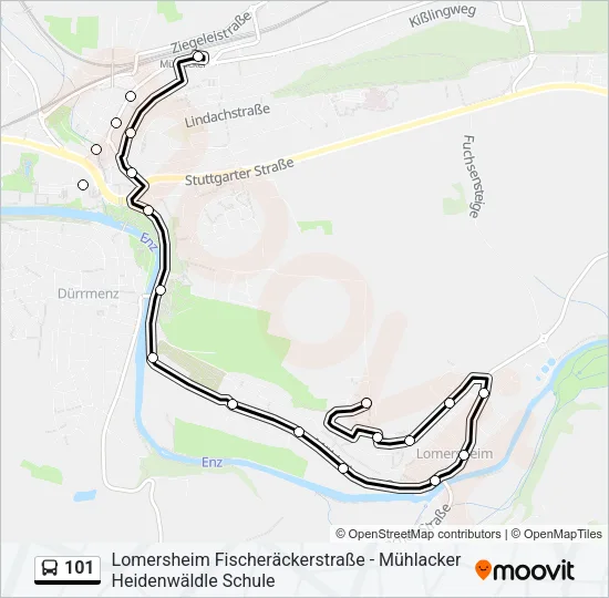 101 Bus Line Map