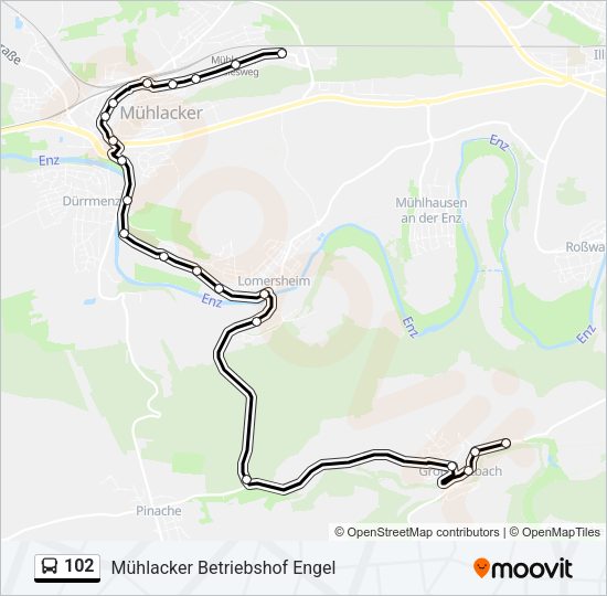 102 Bus Line Map