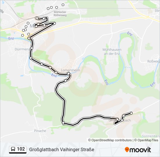 102 Bus Line Map