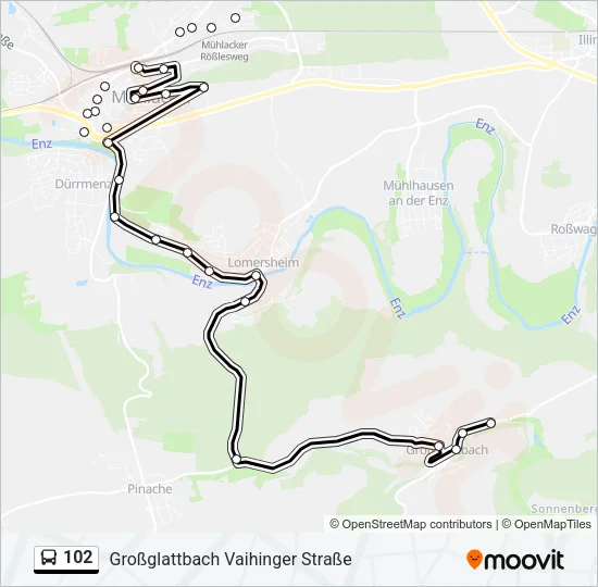 102 Bus Line Map