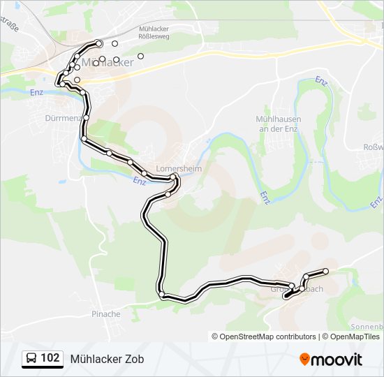 102 Bus Line Map