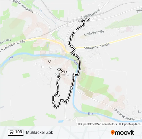 103 Bus Line Map