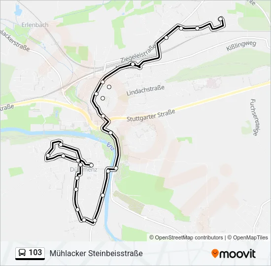 103 Bus Line Map