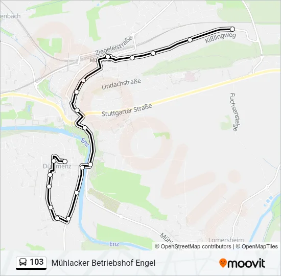 103 Bus Line Map