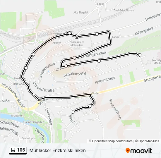 105 Bus Line Map