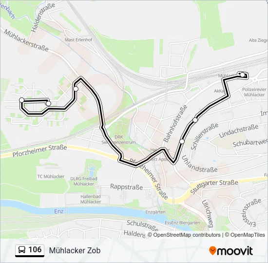 106 Bus Line Map