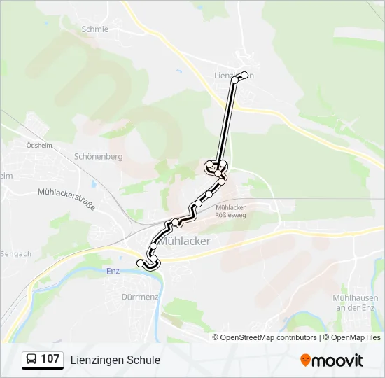 107 Bus Line Map