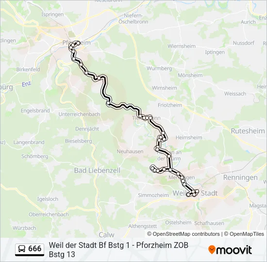 666 Bus Line Map