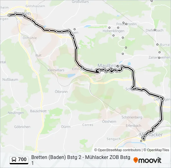 700 Bus Line Map