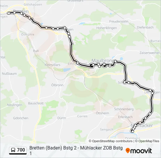 700 Bus Line Map