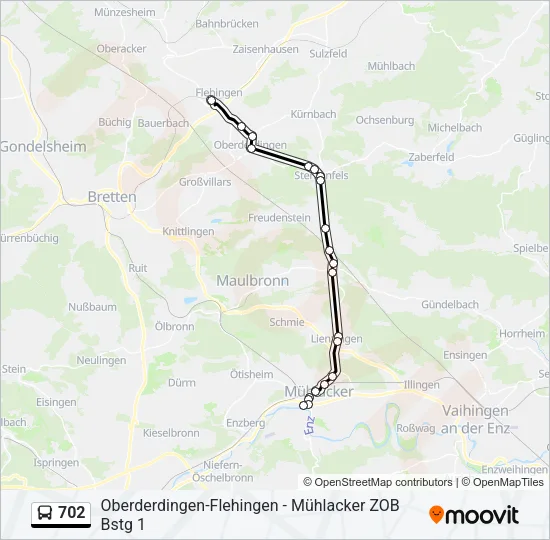 702 Bus Line Map