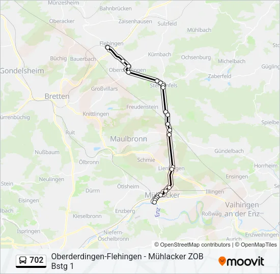 702 Bus Line Map