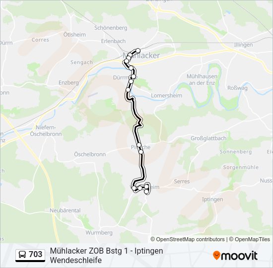 703 Bus Line Map