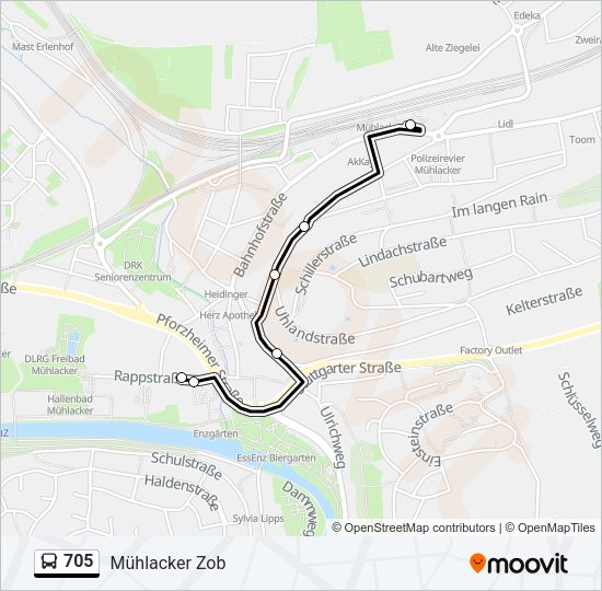 705 Bus Line Map