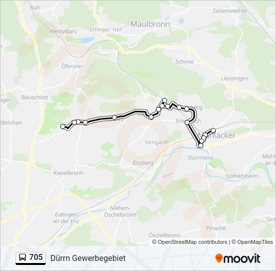 705 Bus Line Map