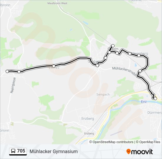 705 Bus Line Map