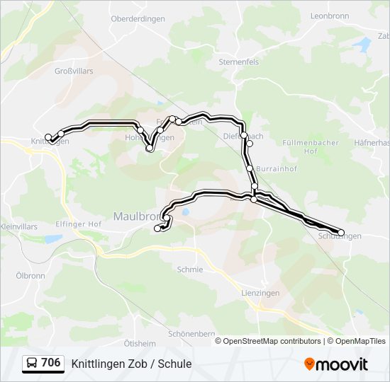 706 Bus Line Map