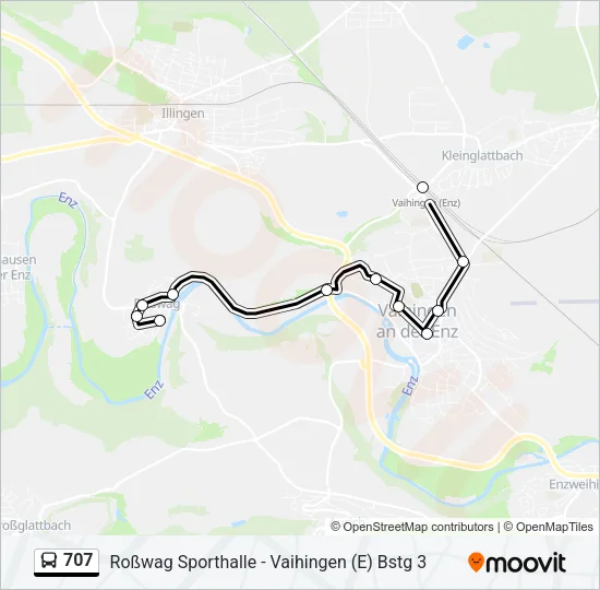 707 Bus Line Map