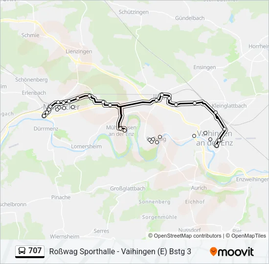 707 Bus Line Map