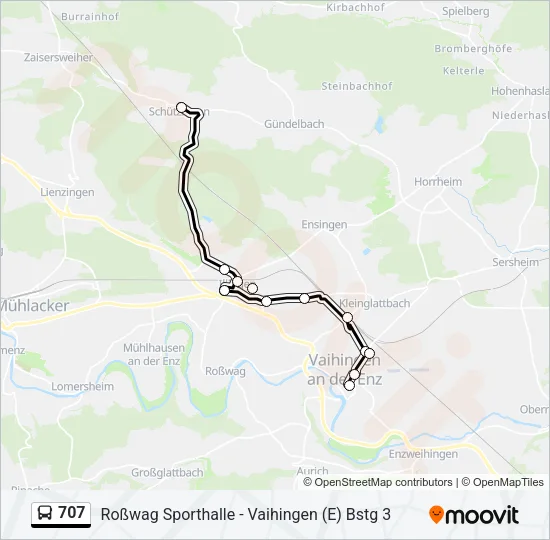707 Bus Line Map