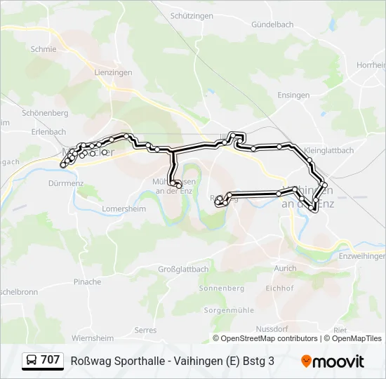 707 Bus Line Map