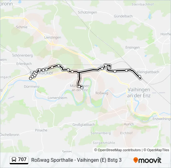 707 Bus Line Map