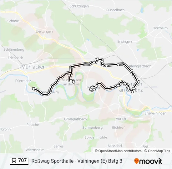 707 Bus Line Map