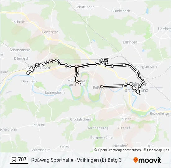 707 Bus Line Map
