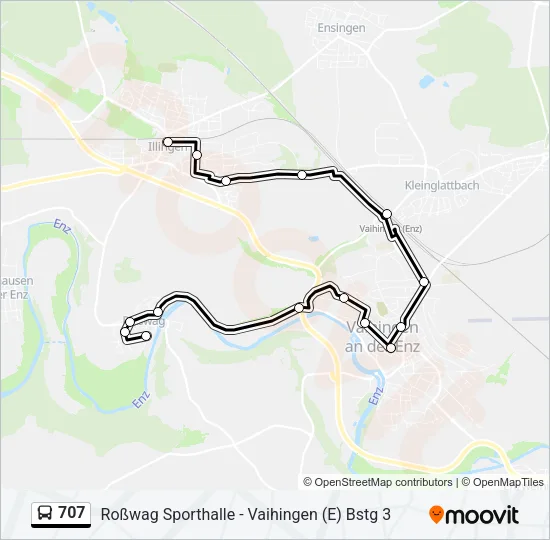 707 Bus Line Map