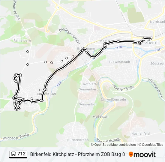 712 Bus Line Map