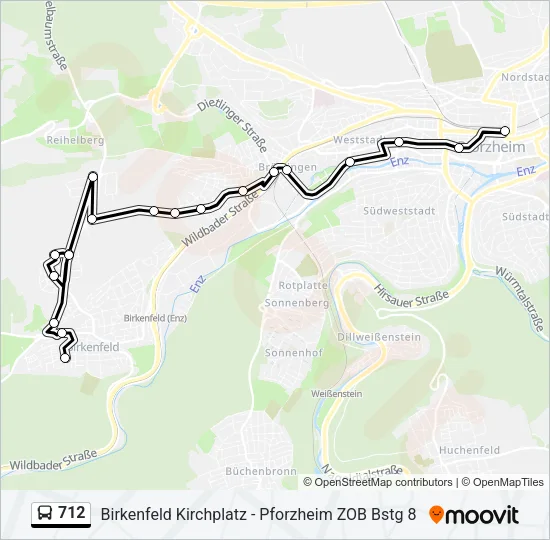 712 Bus Line Map