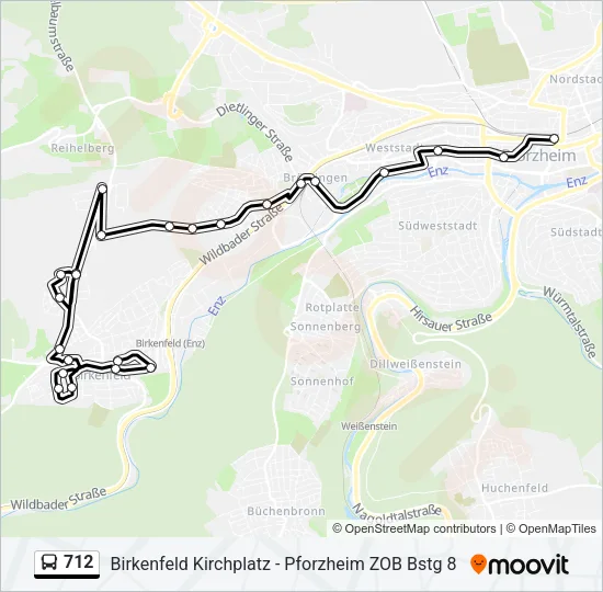712 Bus Line Map
