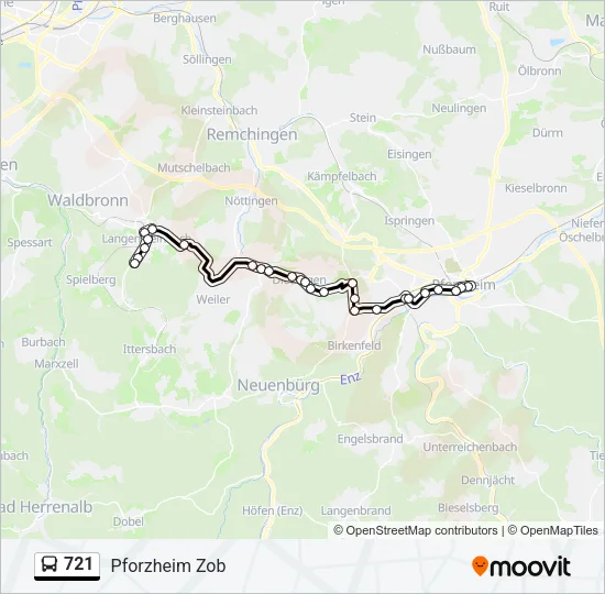 721 Bus Line Map