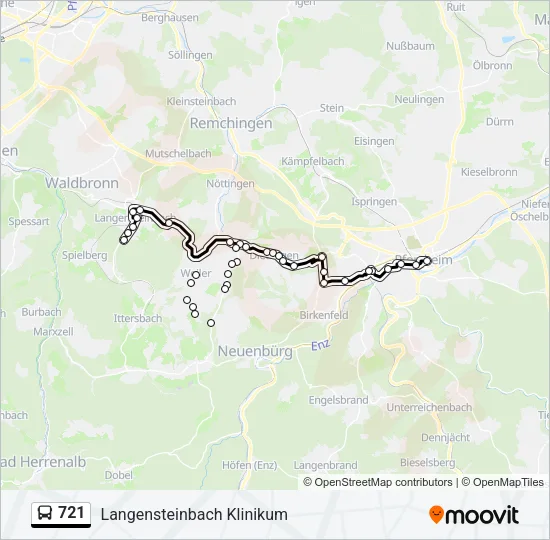 721 Bus Line Map