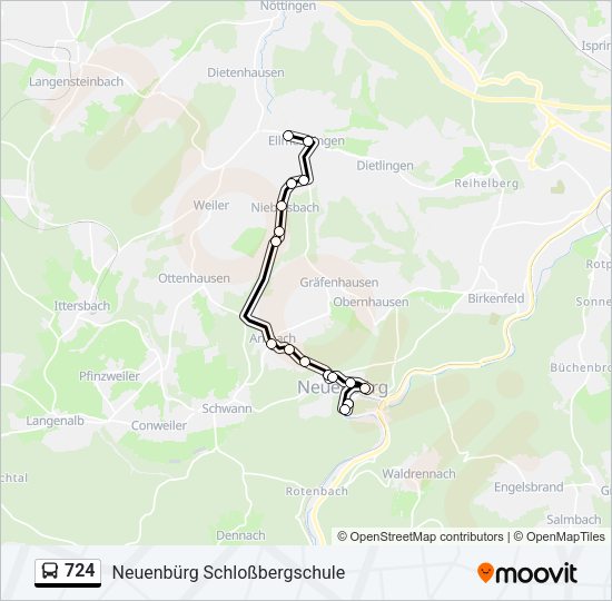 724 Bus Line Map