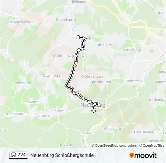 724 Bus Line Map