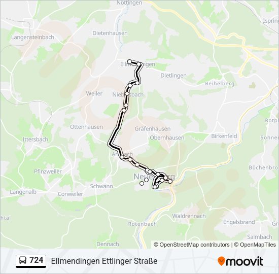 724 Bus Line Map