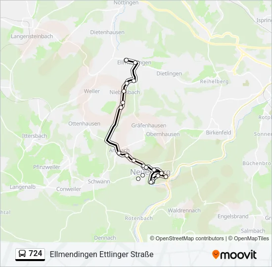 724 Bus Line Map