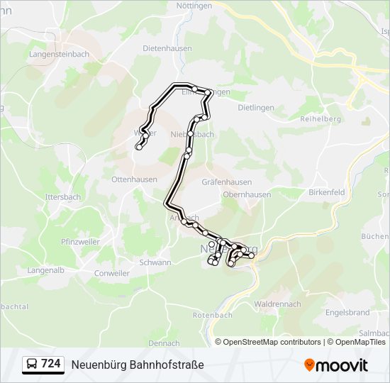 724 Bus Line Map